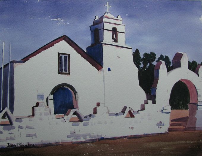 Iglesia San Pedro de Atacama - 35x50 cms - Año 2015 ----->VENDIDA